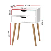 Artiss Bedside Tables Drawers Side Table Nightstand Wood Storage Cabinet White